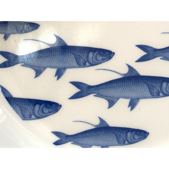 Caskata 100% Melamine Fish School 13" Pasta Serving Bowl‎ Nautical Coastal Blue - Picture 5 of 15